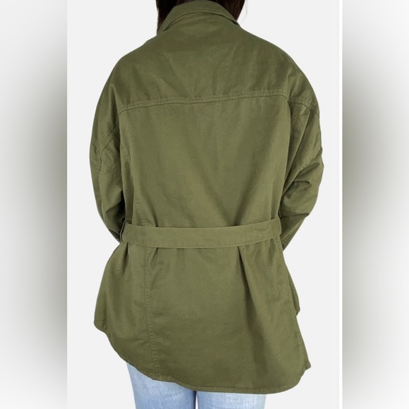 HOST PICK ✨ BRAVE SOUL 'Aiko' Khaki Green Military Belted Shirt Jacket AU 20-22 - Picture 2 of 6
